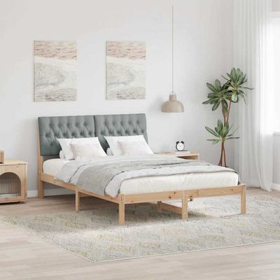 vidaXL Rám postele s čalúneným čelom Hnedá 160 x 200 cm