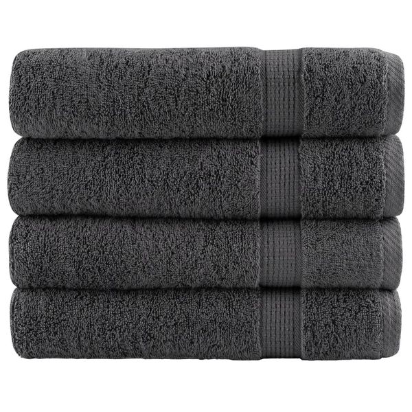 vidaXL Prémiové osušky SOLUND 4 ks antracit 100x150 cm 600 g/m2