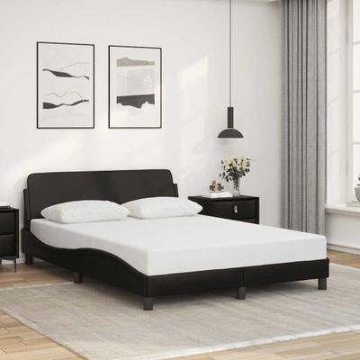 vidaXL Rám postele Dover čierny 135x190 cm umelá koža