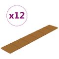vidaXL Nástenné panely 12 ks hnedé 90x15 cm zamat 1,62 m²