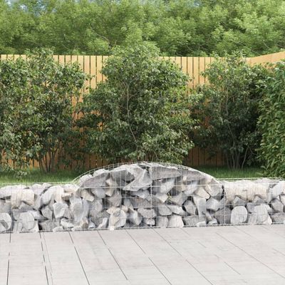 vidaXL Oblúkový gabionový kôš 7 ks 300x50x40/60 cm pozinkované železo