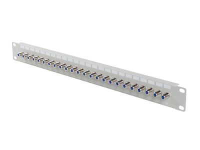 Patch panel 24 portov 1U s konektorom typu f šedý lanberg