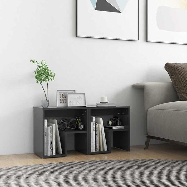 vidaXL Nočné stolíky 2 ks sivé 40x30x40 cm drevotrieska