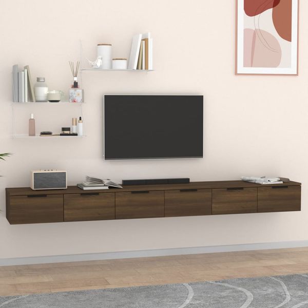 vidaXL Nástenné skrinky 2 ks hnedý dub 102x30x20 cm spracované drevo