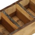 vidaXL Podnos s úložiskom Hnedá 30 x 14 x 9 cm Masívne obnovené drevo