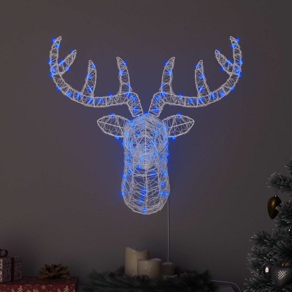 vidaXL Hlava soba s 140 LED-i Modrá 68 x 36,5 x 62,5 cm Akryl
