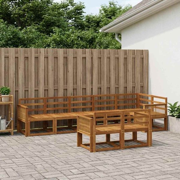vidaXL Záhradná súprava gaučov 8 pcs Prírodná Pevné akáciové drevo