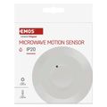 Mikrovlnný senzor (pohybové čidlo) IP20 2000W, biely