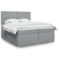 vidaXL Posteľný rám boxsping s matracom bledosivý 200x200 cm látka