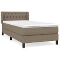 vidaXL Posteľný rám boxsping s matracom sivohnedý 90x200 cm látka