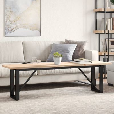 vidaXL Jedálenský stolík v tvare O 160x40x45,5 cm borovica a oceľ