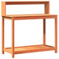 vidaXL Stôl na presádzanie s policami hnedý 108x50x109,5 cm borovica