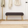 vidaXL Pruhovo prešitá lavica Tmavohnedá 110 x 40 x 46 cm Látka