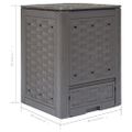 vidaXL Záhradné kompostéry 3 ks, hnedé 60x60x83 cm, 900 l, plast ratan