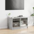 vidaXL TV skrinka so sklenenými dvierkami betónovo sivá 68x37x42 cm