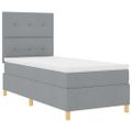 vidaXL Posteľ s pružinovým rámom Svetlosivá 90 x 190 cm látka