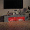 vidaXL TV skrinka s LED svetlami betónová sivá 135x39x30 cm