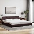 vidaXL Rám postele Dover tmavohnedá 200x200 cm látka