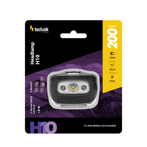 Technik Čelovka MT-H10 (3xAAA) LED + červené svetlo (200 lúmenov)