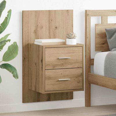 vidaXL Nástenná nočná skrinka 2 pcs Remeselný dub 48,5 x 32,5 x 80 cm