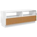 vidaXL TV skrinka s LED svetlami lesklá biela 100x35x40 cm