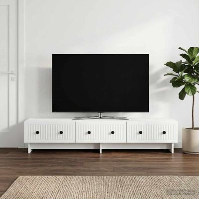 vidaXL TV skrinka Biela 147 x 34,5 x 30 cm Kompozitné drevo