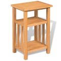 vidaXL Odkladací stolík s poličkou 27x35x55 cm, dubový masív