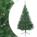 vidaXL Umelý polovičný vianočný stromček+stojan, zelený 180 cm, PVC