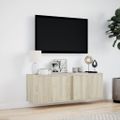 vidaXL TV nástenná skrinka s LED svetlami dub sonoma 100x31x35 cm
