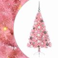 vidaXL Umelý predsvietený vianočný stromček Ružová 120 cm PVC