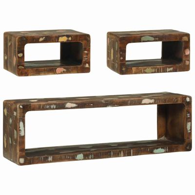 vidaXL Zostava TV skriniek 3 pcs Viacfarebný Recyklovaný masív