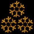 vidaXL Silueta vianočnej vločky s LED 3 ks teplé biele 38x37 cm