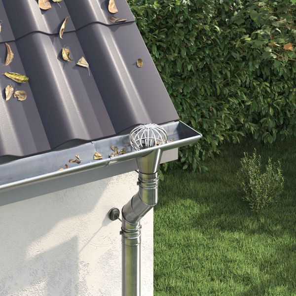vidaXL Záslepka na zvodovú rúrku 8 pcs Strieborná 110 mm Nerezová oceľ