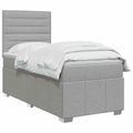 vidaXL LED boxspring posteľ s matracom Svetlosivá 100 x 200 cm Látka