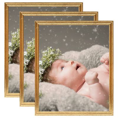 vidaXL Fotorámiky na stenu , koláž 3 ks, zlaté 50x60 cm, MDF