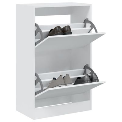 vidaXL Botník biely 60x34x96,5 cm kompozitné drevo
