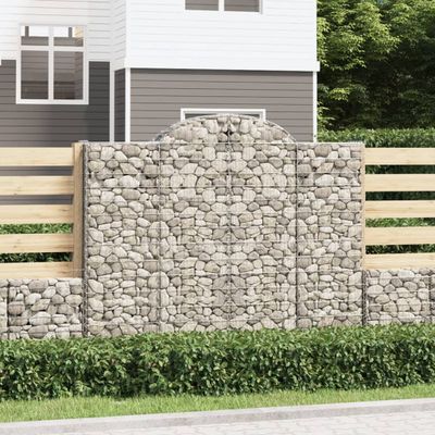 vidaXL Oblúkové gabiónové koše 4ks 200x30x160/180cm pozinkované železo