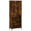 vidaXL Vysoká skrinka dymový dub 69,5x34x180 cm spracované drevo