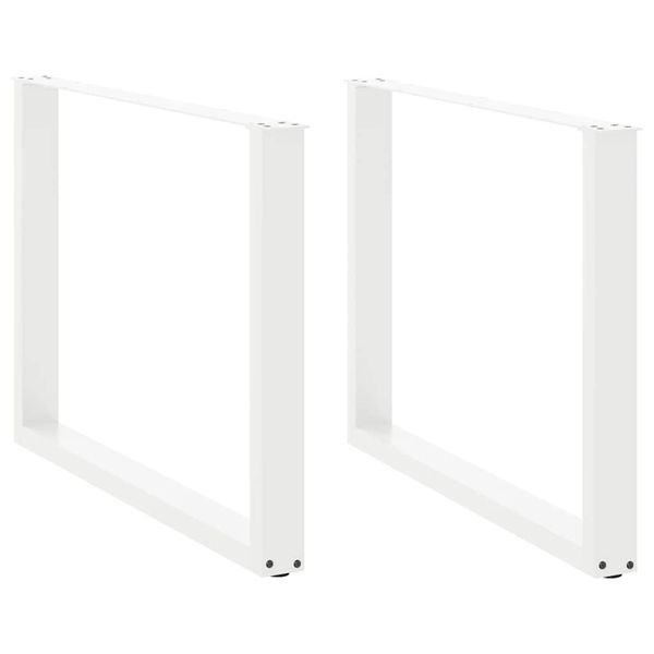 vidaXL Nohy k jedálenskému stolu v tvare U, 2 ks, biele, 100 x (72-73) cm, oceľové