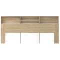 vidaXL Čelo postele so skrinkou biele a dub sonoma 220x19x103,5 cm