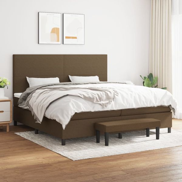 vidaXL Boxspring posteľ s matracom tmavohnedá 200x200 cm látka