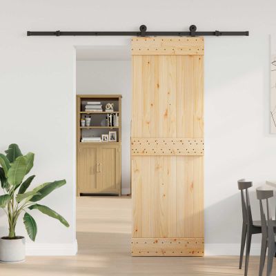 vidaXL Posuvné dvere NARVIK Prírodná a čierna 70 x 210 cm (213,5 cm)