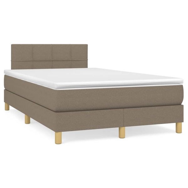 vidaXL Boxspring posteľ s matracom a LED sivohnedá 120x190 cm látka