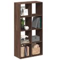 vidaXL Rozdeľovacia knižnica hnedý dub 69,5x29x69,5 cm kompozit. drevo
