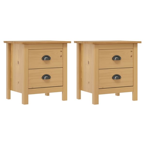 vidaXL Nočné stolíky Hill 2 ks 46x35x49,5 cm, borovicový masív