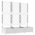 vidaXL Záhradný kvetináč 3 ks Biela 120 x 40 x 125,5 cm PP
