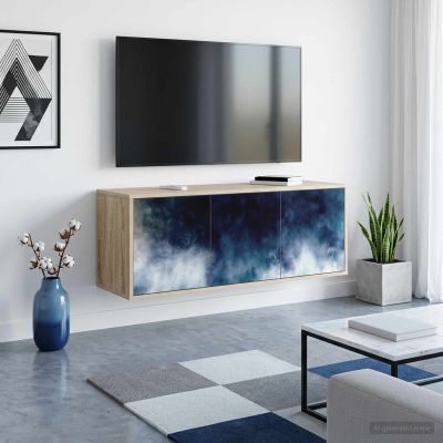 vidaXL Nástenný TV kabinet RAALTE 102 x 33 x 40 cm Dub sonoma