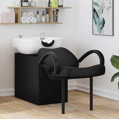 vidaXL Kozmetický stolička Čierna a biela 136 x 60 x 92 cm PVC