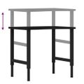 vidaXL pracovný stôl tmavohnedá 80x60x(71,5-98) cm masívny dub