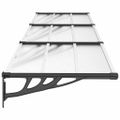 vidaXL Vchodová strieška čierna a priehľadná 358,5x90 cm polykarbonát